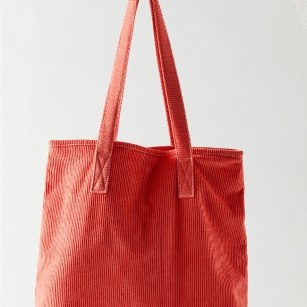 Urban Outfitters Vibrant Coral Corduroy Tote❤️ NWOT - Picture 7 of 7